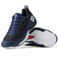 Chaussure Wilson Rush Pro 4.5 Terre Battue Bleu Marine -Tennis Compagnie chaussure wilson rush pro 45 terre battue bleu marine 4