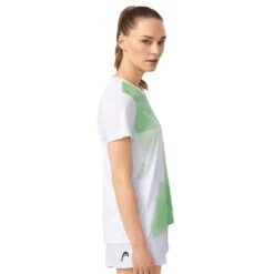 Tee-Shirt Femme Head Tie-Break Blanc/Vert -Tennis Compagnie tee shirt femme head tie break blancvert 2